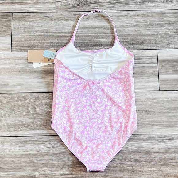 NWT! Billabong Girls Sweet Waves Pink Dream Halter One Piece Swimsuit Size 10 - Picture 2 of 6